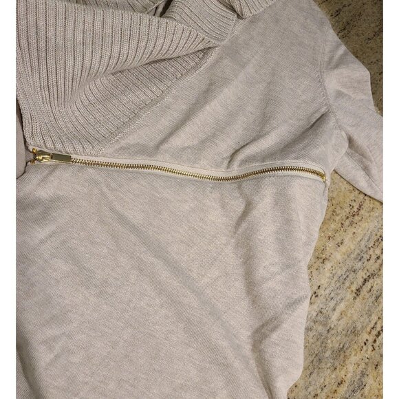 Dress Barn Woman XL Open Front Asymmetrical Hem Cardigan Sweater Zipper Accent - Picture 4 of 15